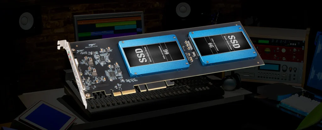 بطاقة RAID تستوعب قرصين من نوع SSD مقاس 2.5 بوصة.