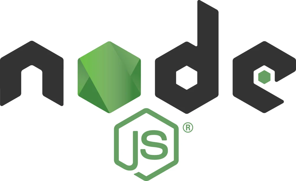 شعار Node.js، بيئة تشغيل JavaScript خارج المتصفّح.