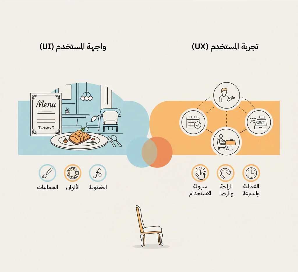 الفرق بين واجهة المستخدم UI وتجربة المستخدم UX.
