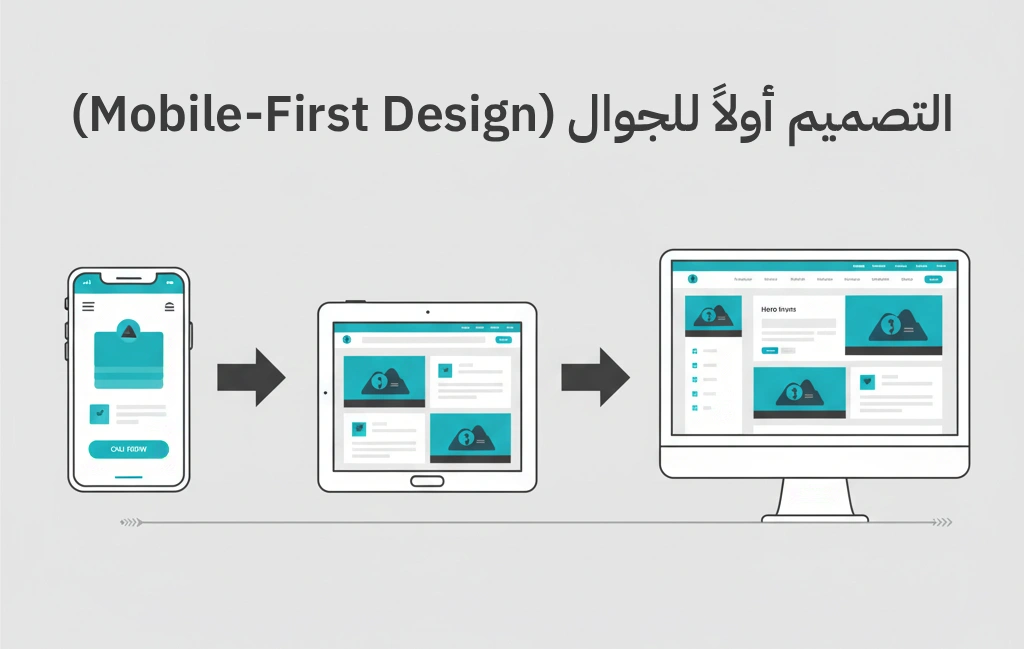 التصميم للجوال أوّلًا ثم التحسين التدريجي للشاشات الأكبر.
