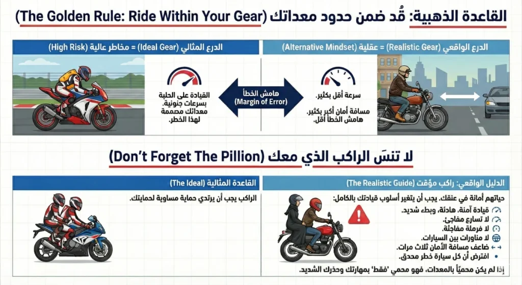 القاعدة الأهم: قُد ضمن حدود معداتك وبهامش أمان أكبر
