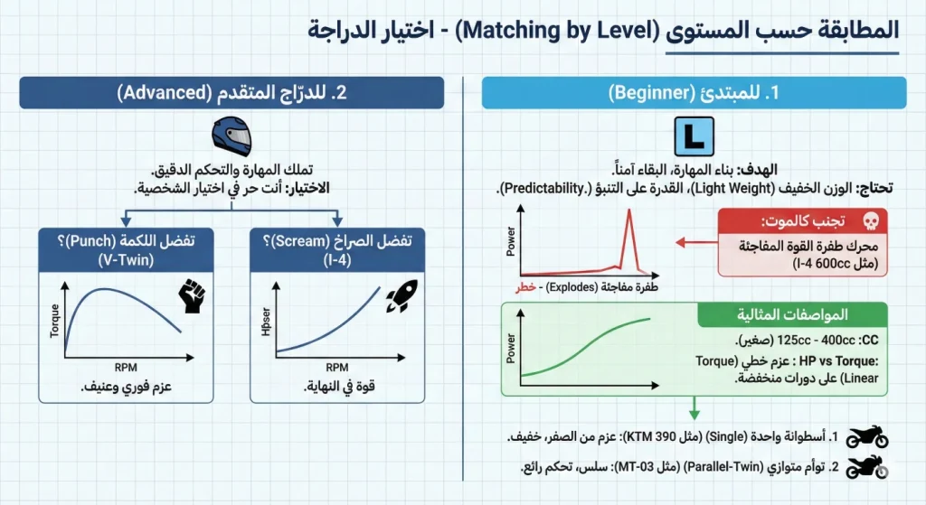 اختيار نوع المحرك المناسب حسب مستوى الدرّاج