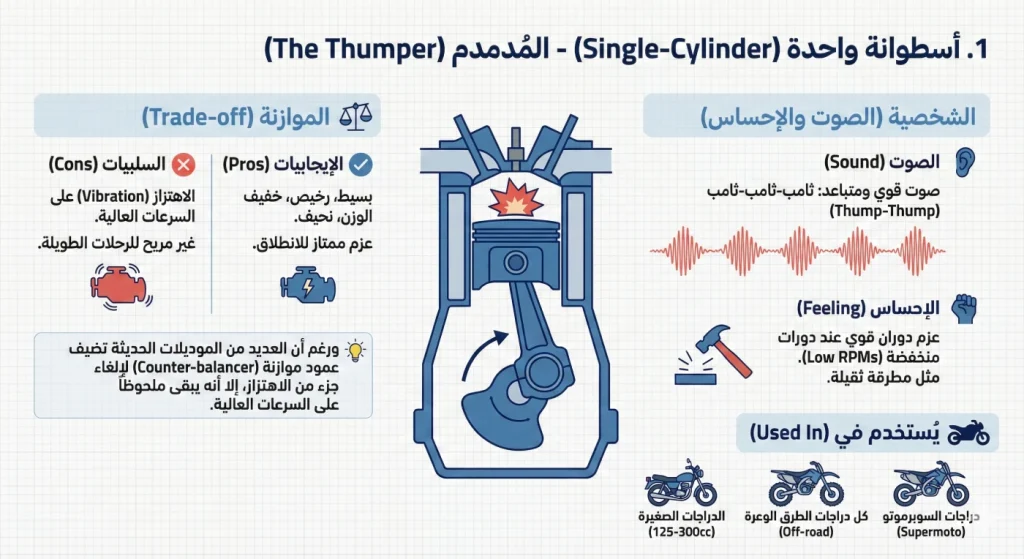 محرك دراجة نارية بأسطوانة واحدة