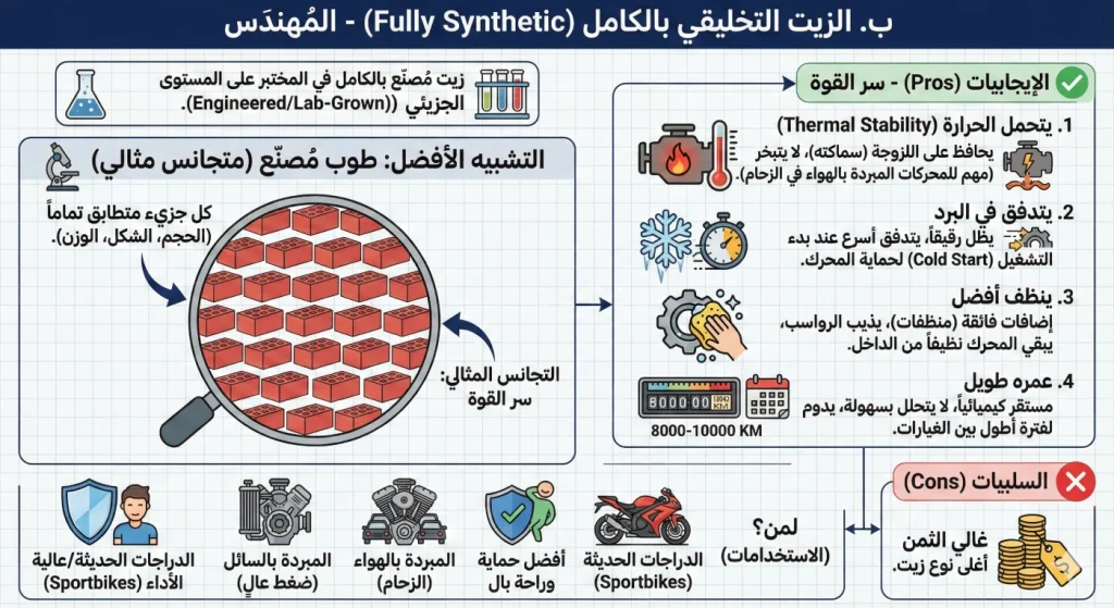 خصائص الزيت التخليقي: جزيئات متجانسة وثبات حراري