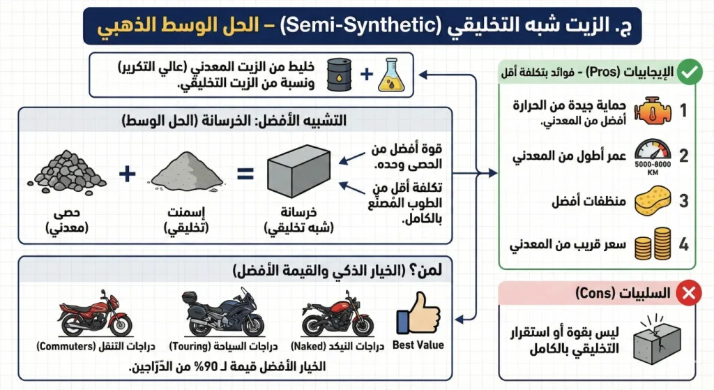الزيت شبه التخليقي: توازن الحماية والسعر