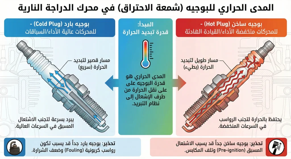 شرح المدى الحراري لبوجية الدراجة النارية وطريق تبديد الحرارة