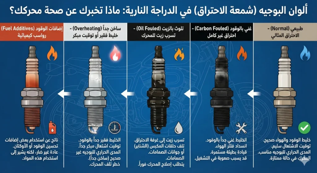 ألوان بوجية الدراجة النارية ومعانيها: البني والأسود والأبيض والزيتي