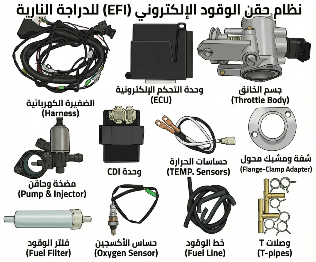 مكونات نظام حقن الوقود الإلكتروني EFI